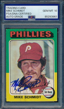 1975 Topps Mike Schmidt Phillies Card #70 Signed