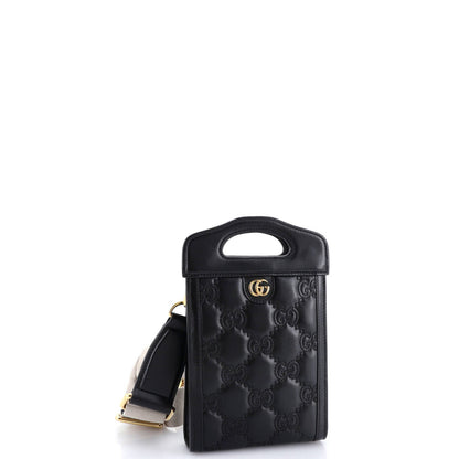 Gucci Top Handle Crossbody Bag Gg Matelasse Leather Mini
