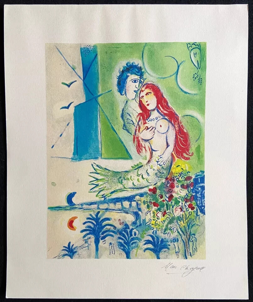 Marc Chagall Numbered Coa Lithograph Published Signed Sorlier