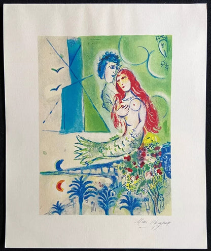 Marc Chagall Numbered Coa Lithograph Published Signed Sorlier