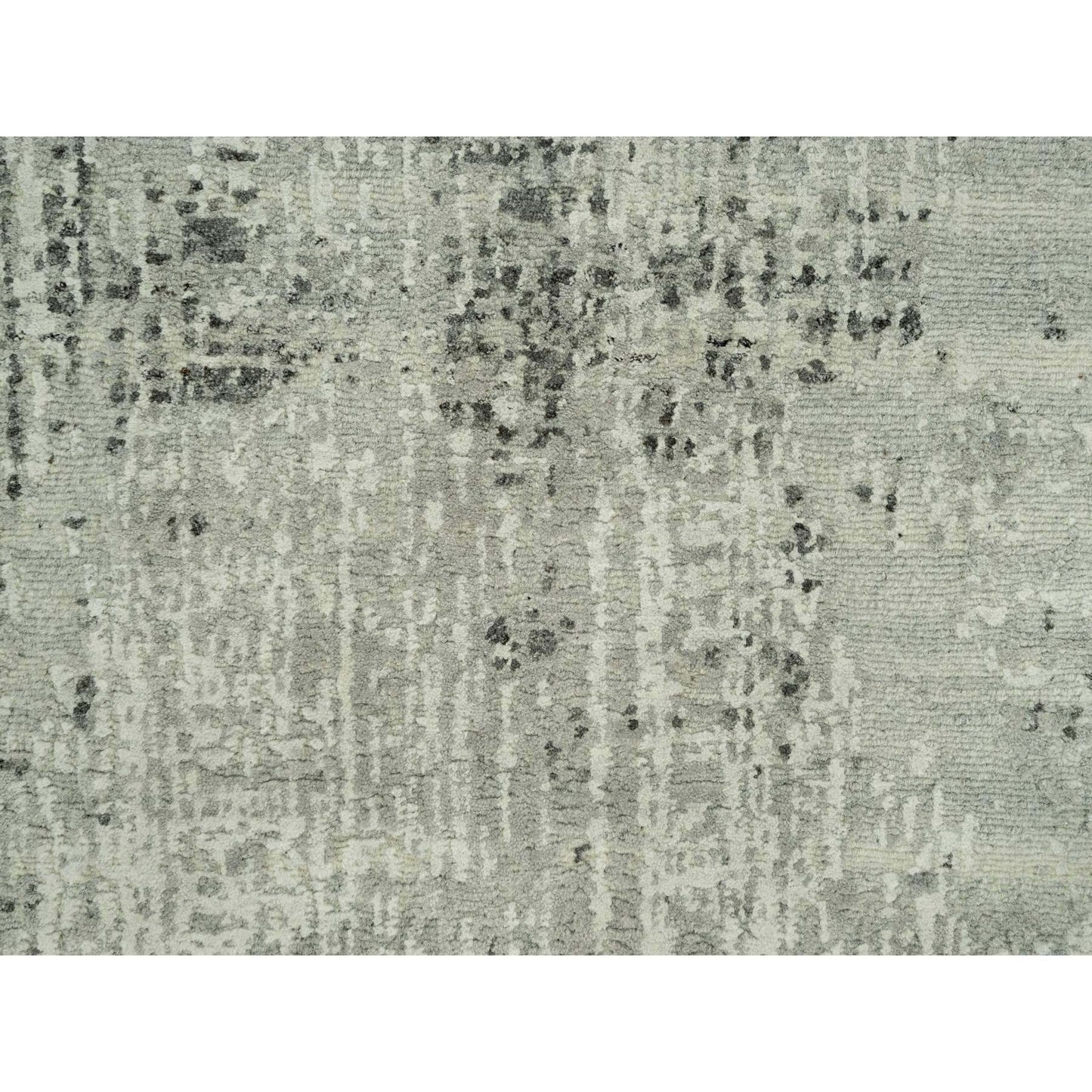 2'6"X26' Owl Gray Hand Knotted Cut And Loop Pile Modern Xl Runner Rug