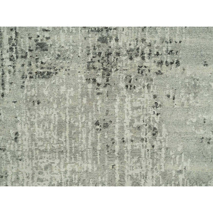 2'6"X26' Owl Gray Hand Knotted Cut And Loop Pile Modern Xl Runner Rug
