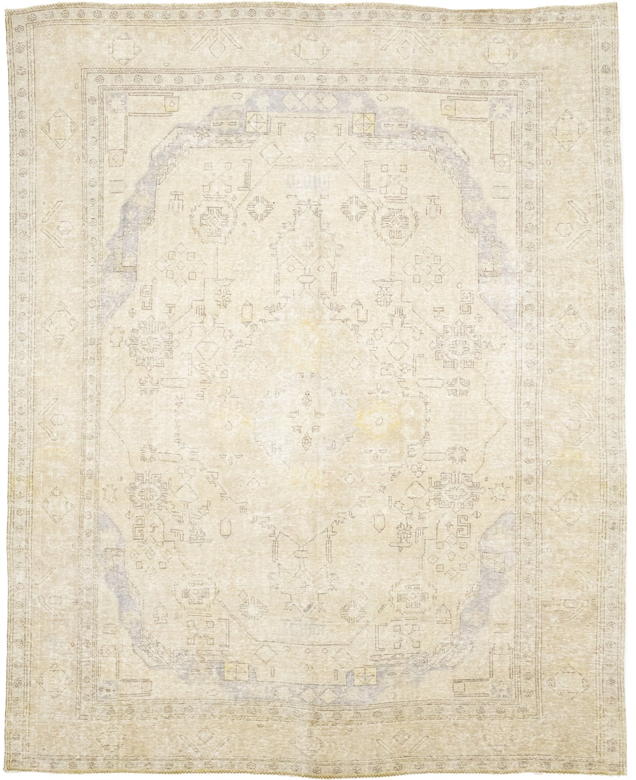 Semi-Antique Handmade Floral Oriental Rug Vintage