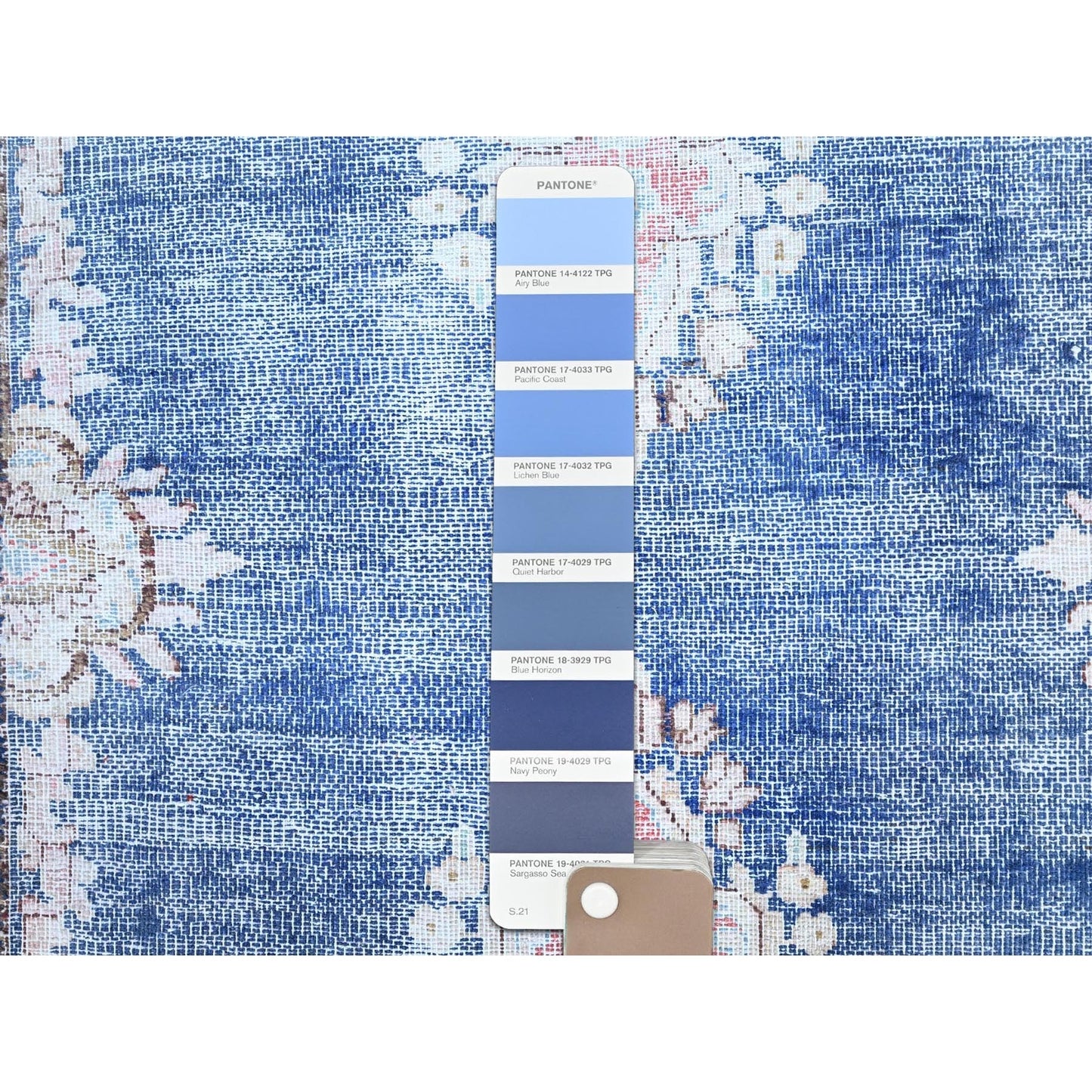 2'1"X12' Blue Hand Knotted Vintage Zoroastrian Karman Wool Runner Rug