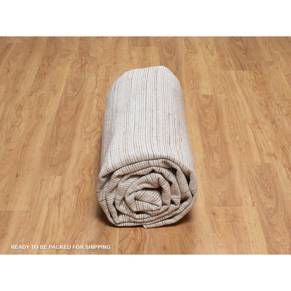 9'1"X12'1" Brown Hand Loomed Rug Modern Design Indoor Outdoor Oriental