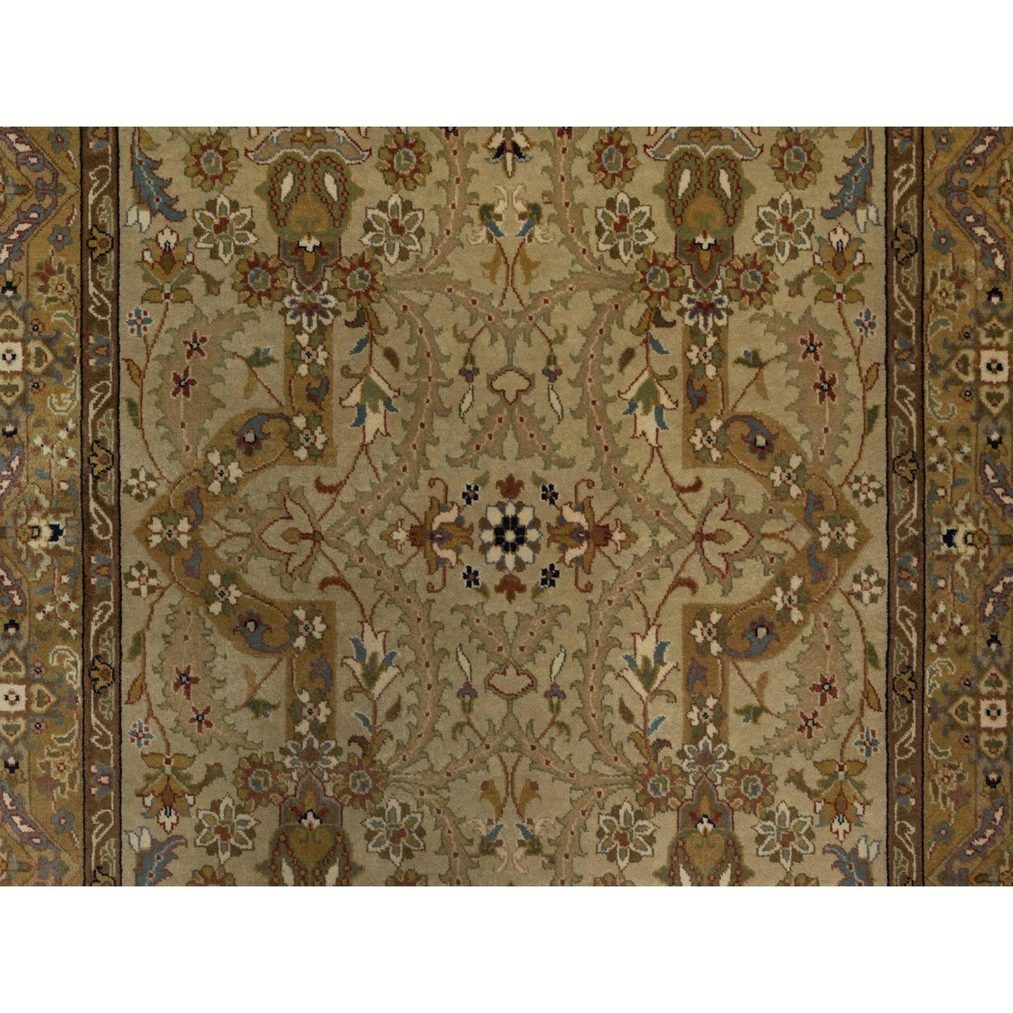 4'1"X6' Brown Tebraz Revival New Zealand Wool And Silk Hand Knotted Rug