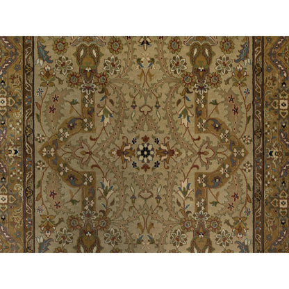 4'1"X6' Brown Tebraz Revival New Zealand Wool And Silk Hand Knotted Rug