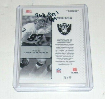 Ted Hendricks 2007 Leaf Certified Game  Triple