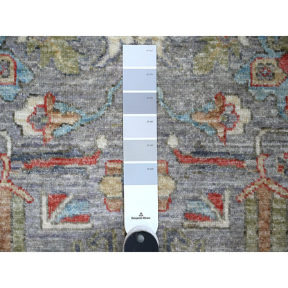 2'6"X6' Gray Aryana North West Zoroastrian Hand Knotted Wool Runner Rug