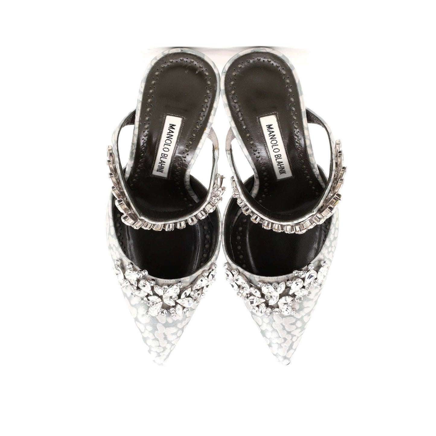 Manolo Blahnik Women'S Lurum Heeled Mules Jacquard 90