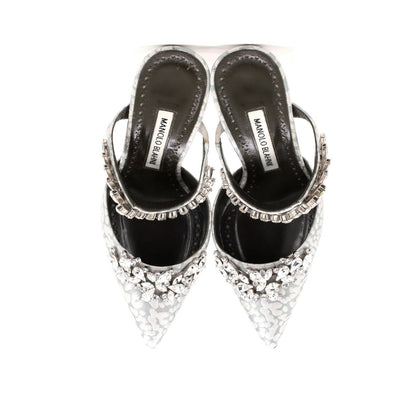 Manolo Blahnik Women'S Lurum Heeled Mules Jacquard 90