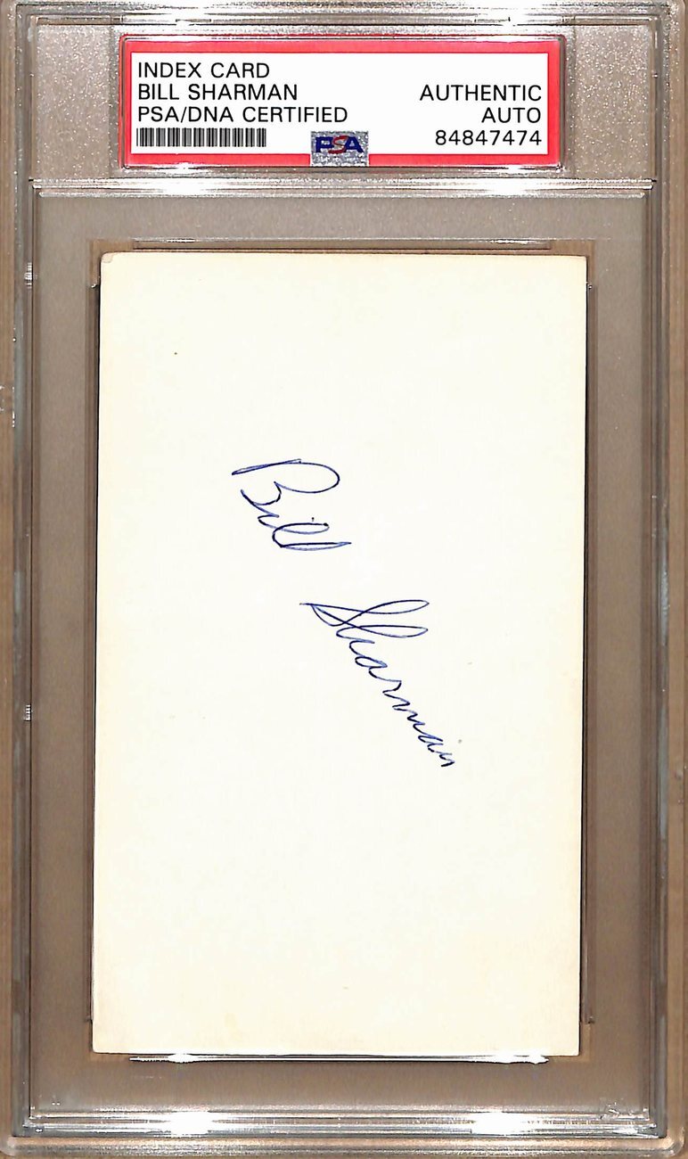 Bill Sharman Hof Autographed 3X5 Index Card Boston Celtics Psa/Dna 178821