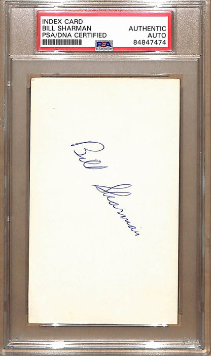 Bill Sharman Hof Autographed 3X5 Index Card Boston Celtics Psa/Dna 178821