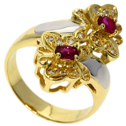0.29ct Ruby Diamond Ring K18 Yellow Gold PT900