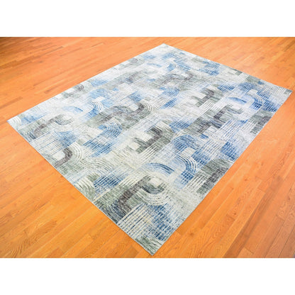 8'X10'2" The Intertwined Passage Silk With Text Wool Hand Knotted Rug