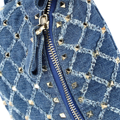 Valentino Garavani Rockstud Spike Belt Bag Quilted Denim