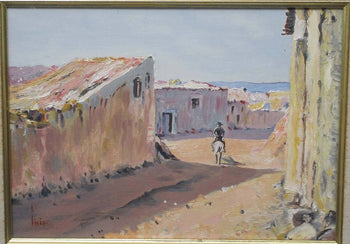 Manuel De Iigo Pueblo Castellano Original Oil Painting Spain Landscape Signed