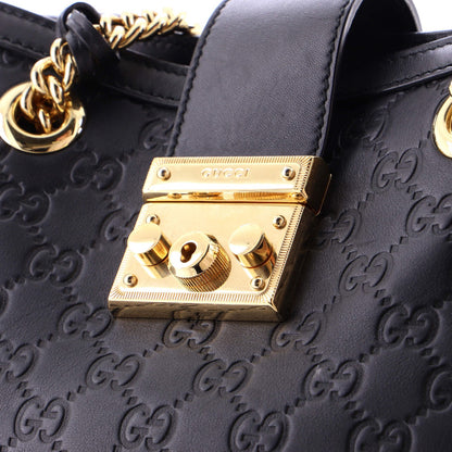 Gucci Padlock Chain Tote Guccissima Leather Small