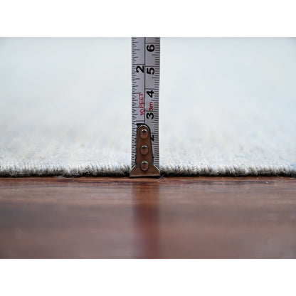 9'1"X12' Beau Blue Flat Weave Solid Design Hand Woven Hand Spun Wool Rug