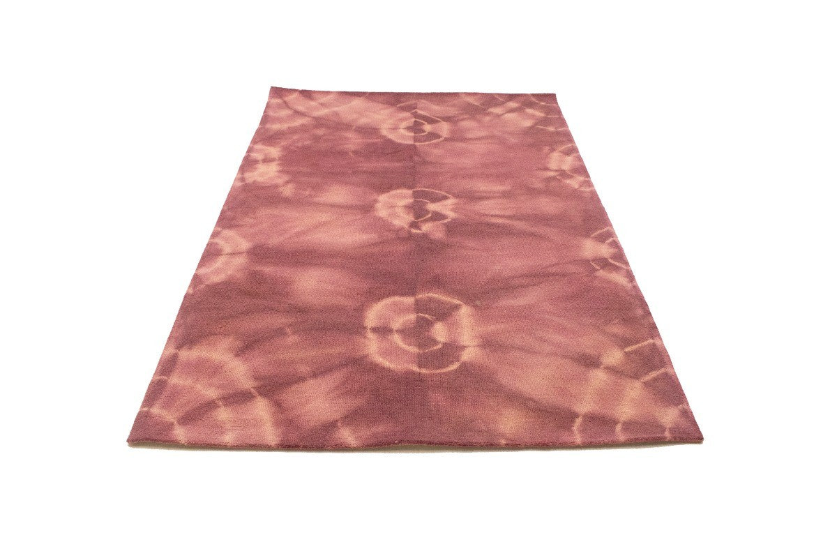 5x8 Hand-Tufted Deep Blush Tie-Dye Rug for Modern Girls Room