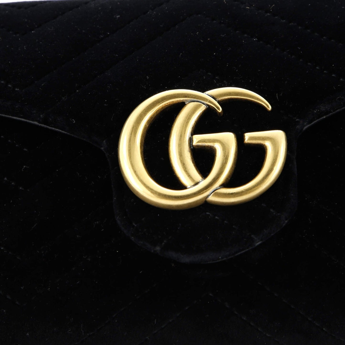 Gucci Gg Marmont Chain Wallet Matelasse Velvet Mini