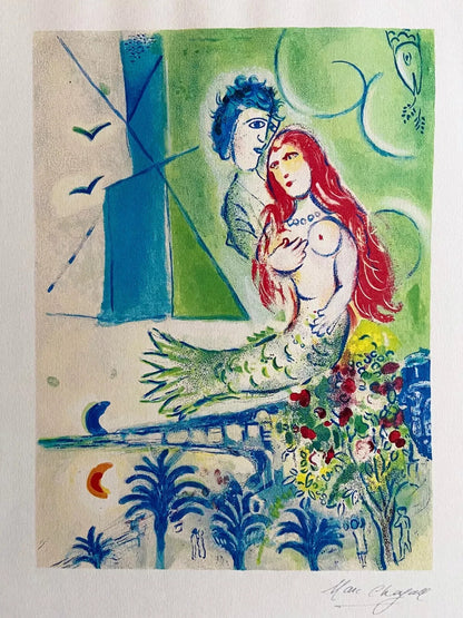 Marc Chagall Numbered Coa Lithograph Published Signed Sorlier