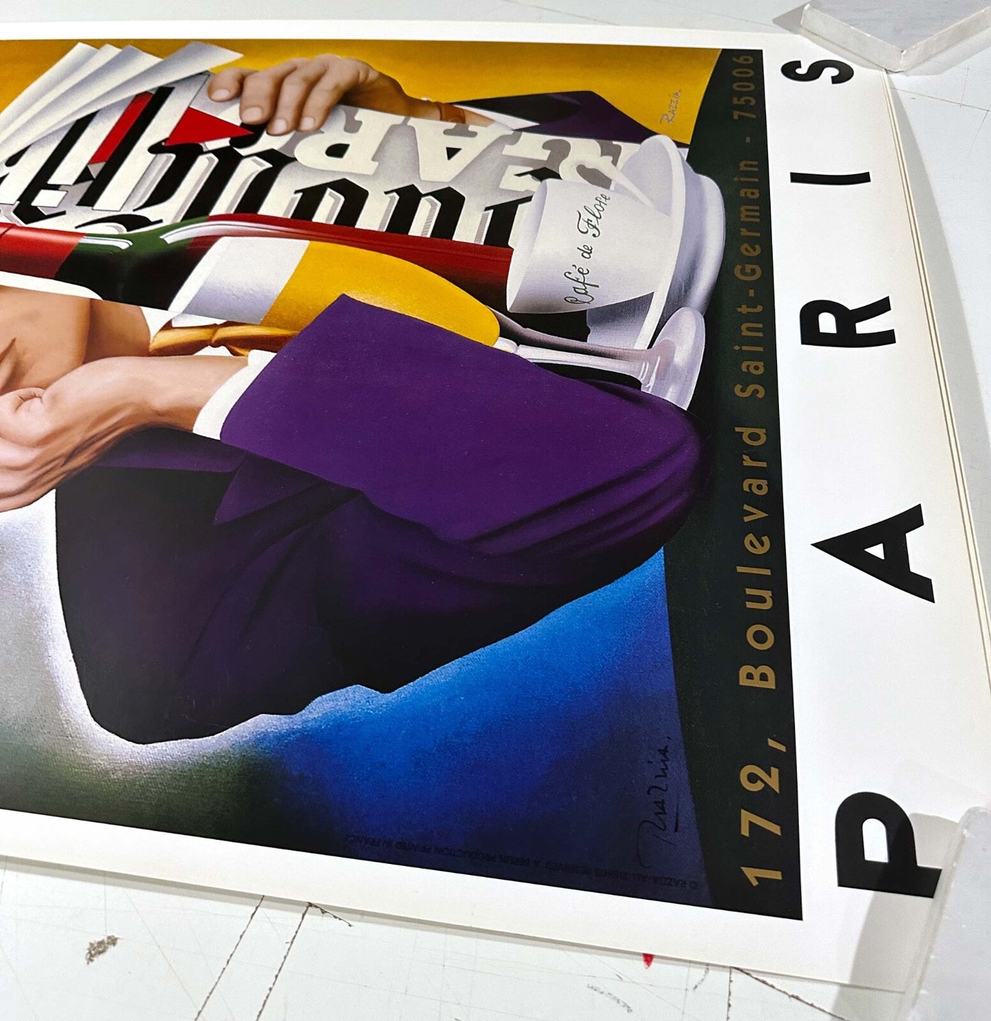 Cafe De Flore Razzia 2004  Poster Authentic Original Hand Signed