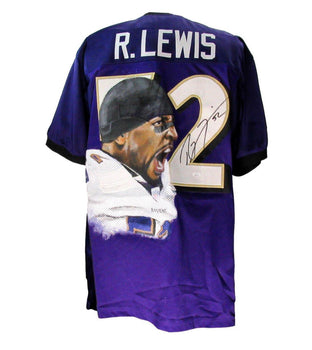 Ray Lewis Hof Signed/Auto Photo Football Jersey