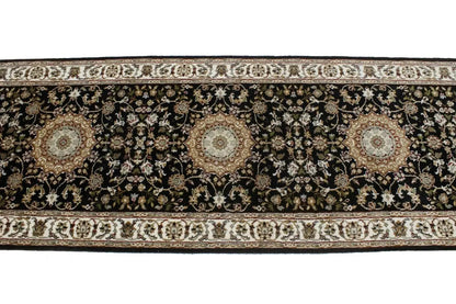 Handmade Indo-Nain Oriental Runner Rug 3X12 Ft