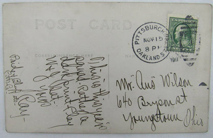 1911 Univ. Of Pittsburgh Football Pitt Panthers Team In Action Postcard 136377