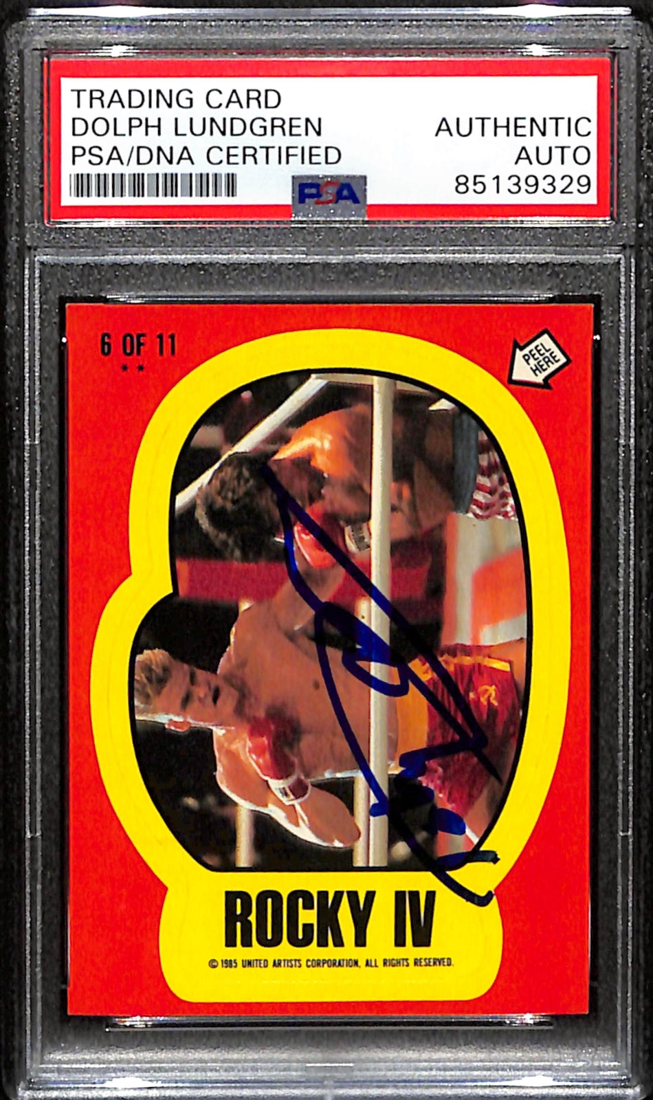 Dolph Lundgren Signed/Auto 1985 Topps Rocky Iv Card #6 Of 11 Psa/Dna 183782