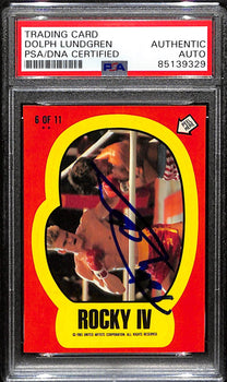 Dolph Lundgren Signed/Auto 1985 Topps Rocky Iv Card #6 Of 11 Psa/Dna 183782