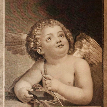 1790 J.F. Bause Engraving After A.R. Mengs Little Cupid Original Antique Print