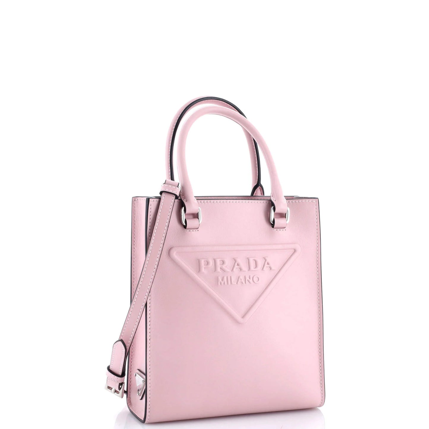 Prada Logo Drill Tote Leather Mini