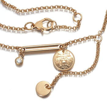 Hermes Necklace Ex-Libris Diamond Tpm 18K 750 Rose Gold