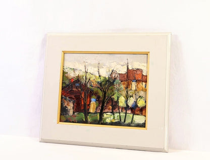 Krzysztof Raczynski Oil Painting Kazimierz Landscape Poland Signed 1991