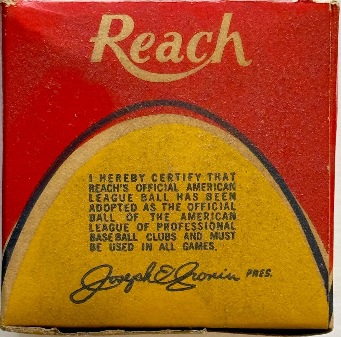Joe Cronin Vintage Reach Unsigned Official