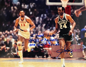 Sam Jones Autographed 8X10 Basketball Photo
