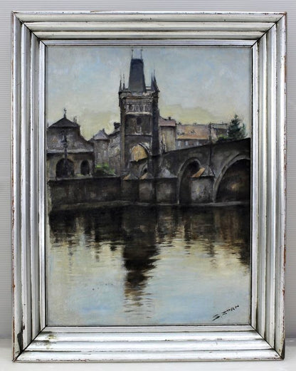 Salomon Zorn (Czech) Oil Painting "Prague Castle