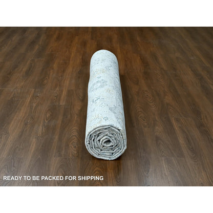 11'6"X15' Coin Gray Oushak Design Organic Wool Hand Knotted Oversized Rug