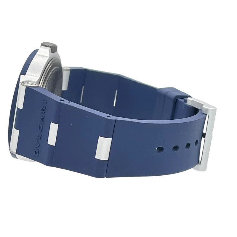 Bvlgari Aluminium Gmt Bb40Atgmt Blue Aluminium/Rubber Strap