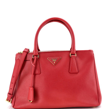Prada Double Zip Lux Tote Saffiano Leather Medium