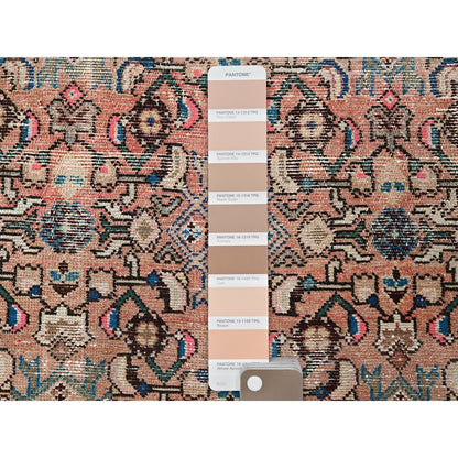 2'3"X9'2" Pink Vintage Zoroastrian Khamadan Hand Knotted Wool Runner Rug