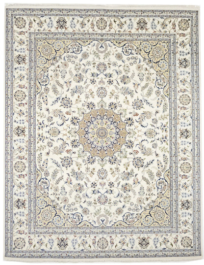 Floral Medallion Classic Indo-Nain Handmade Oriental Rug 8X10 ft