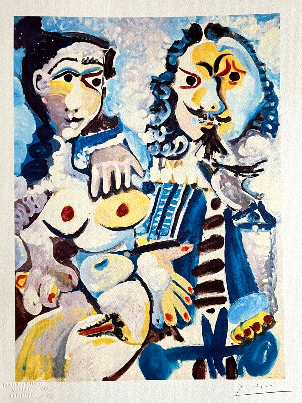 Pablo Picasso Lithograph Coa Signed Op Numbered In Pencil Crayon