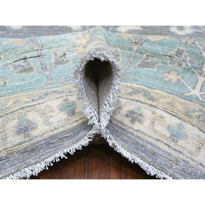 10'2"X14' Sabre Gray Peshawar Mahal Design Hand Knotted Wool Oriental Rug
