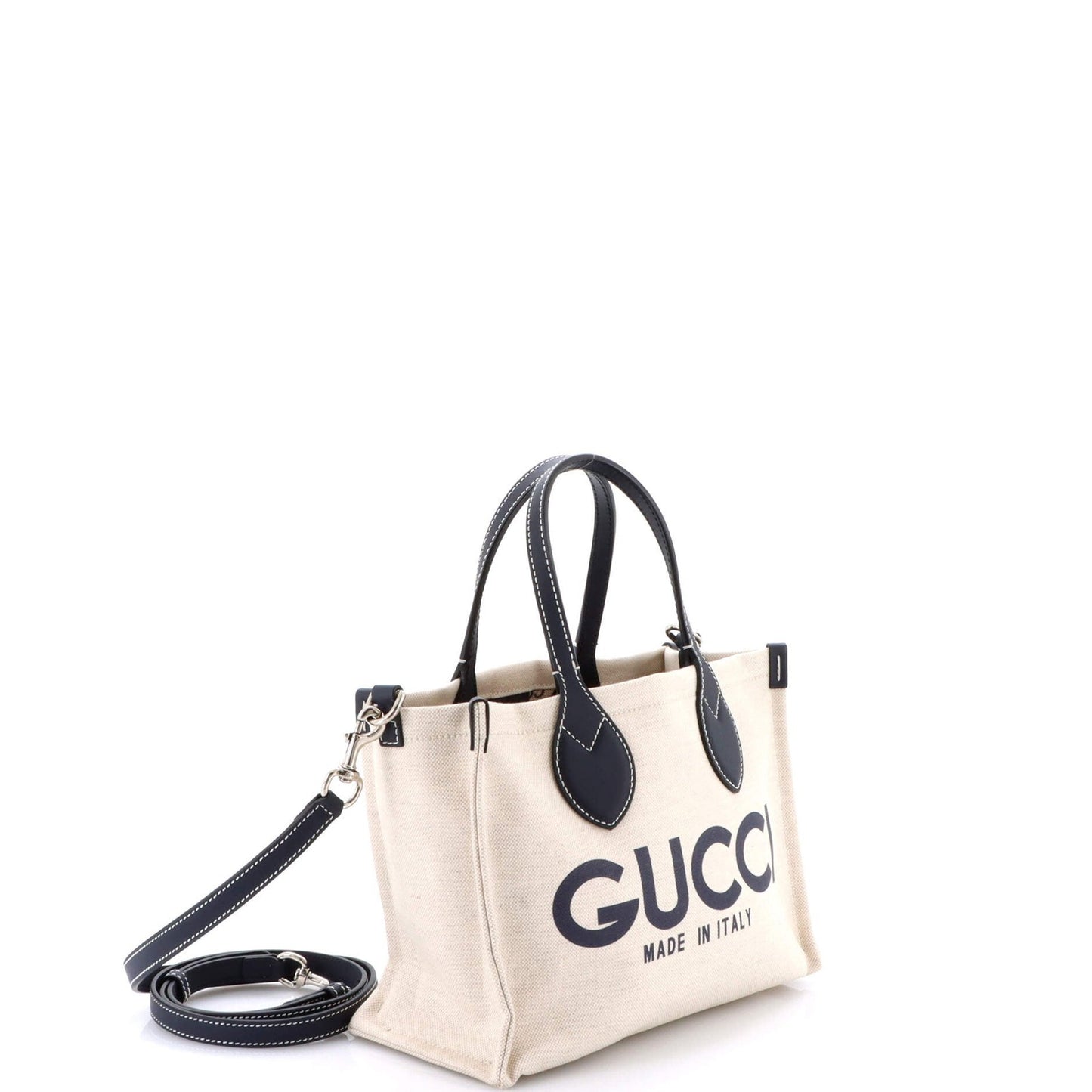 Gucci Logo Shopper Tote Printed Canvas Small