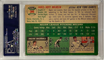 Hoyt Wilhelm Autographed 1954 Topps Card #36 (Psa)