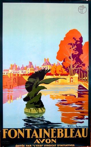 Fontainebleau Avon Julien Lacaze 1930 Authentic Original French Railways Plm