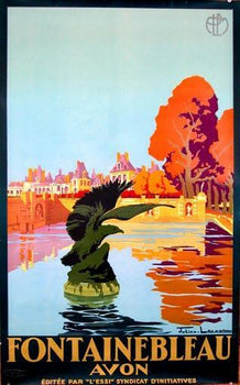 Fontainebleau Avon Julien Lacaze 1930 Authentic Original French Railways Plm